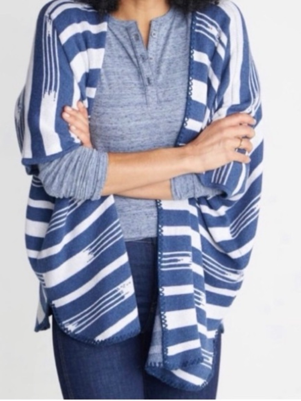 Marine layer striped poncho XS/S